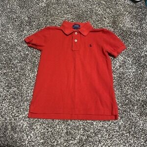 Polo by Ralph Lauren Boys Polo Shirt Red Blue Size 5 100% cotton
